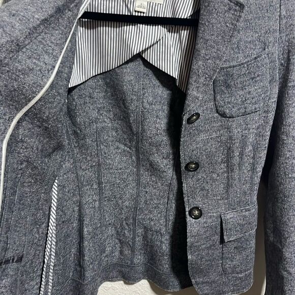 Banana Republic Heather Gray Blazer Size 2 -‎ Viscose Wool Blend - Picture 3 of 8
